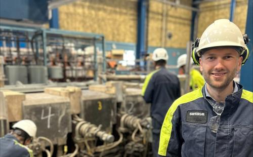 Kalle Kalliorinne vid Swerims induktionsugn