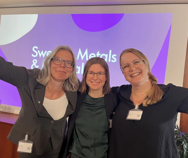 Moderator Eva Blixt, Jernkontoret samt Jill Sundberg och Tova Jarnerud Örell, Swerim